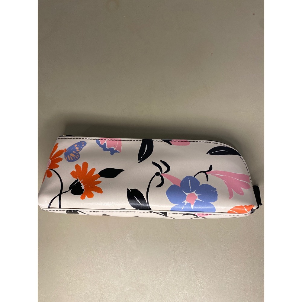 Kate Spade New York Floral Butterfly Pencil Case Cosmetic Pouch Cream Multi - Picture 4 of 10